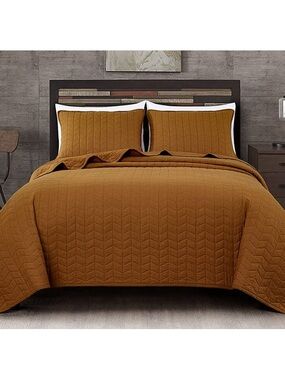 Quilted king 3 piece Bedspread Set 100% cotton